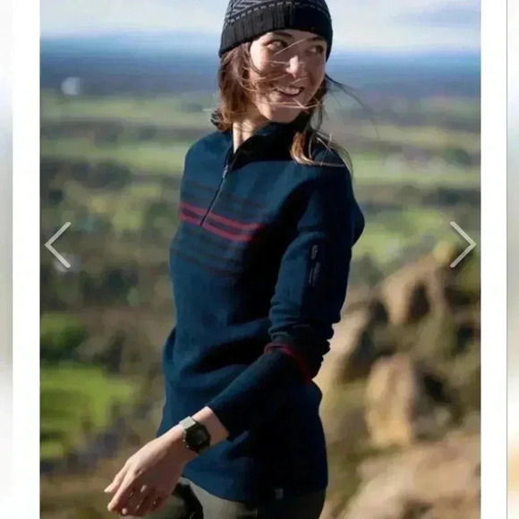 Title nine Super Power 1/4 Zip Sweater - Stripe Sz XS - Picture 4 of 5